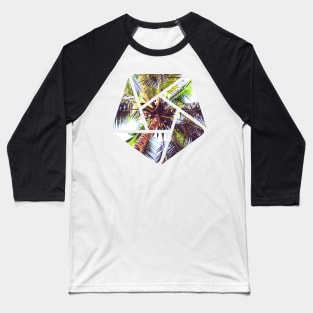 Palm Tree Geometry Summer Design Baseball T-Shirt